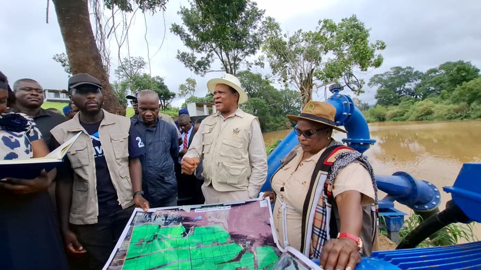 Ministers Masuku, Chombo assess productivity booster kit installation at Yomba Irrigation Scheme