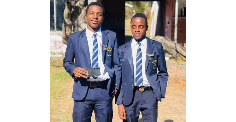 Mathews HIGH ACHIEVERS . . . Tatenda Mhlanga and Takudzwanashe Mtetwa