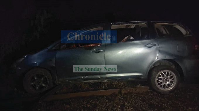 WATCH: Vehicle plunges onto Railway tracks in Mpopoma