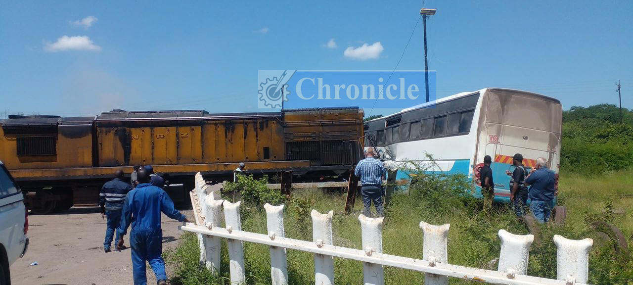 Four cheat death in Hwange train and bus collision