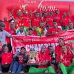 SHORTLIVED JOY . . . FC Hunters celebrated their promotion into the Castle Lager Premier Soccer League, only to have the club franchise exchange hands before the then Andrew Gore-wholly owned team kicked a ball in the top-flight league