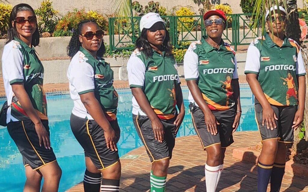 The Zimbabwe Footgolf national women's team of (from left) Margial Majoko, Beauty Mushave, Margret Vambe, Linda Wasara and Vanessa Munyukwi