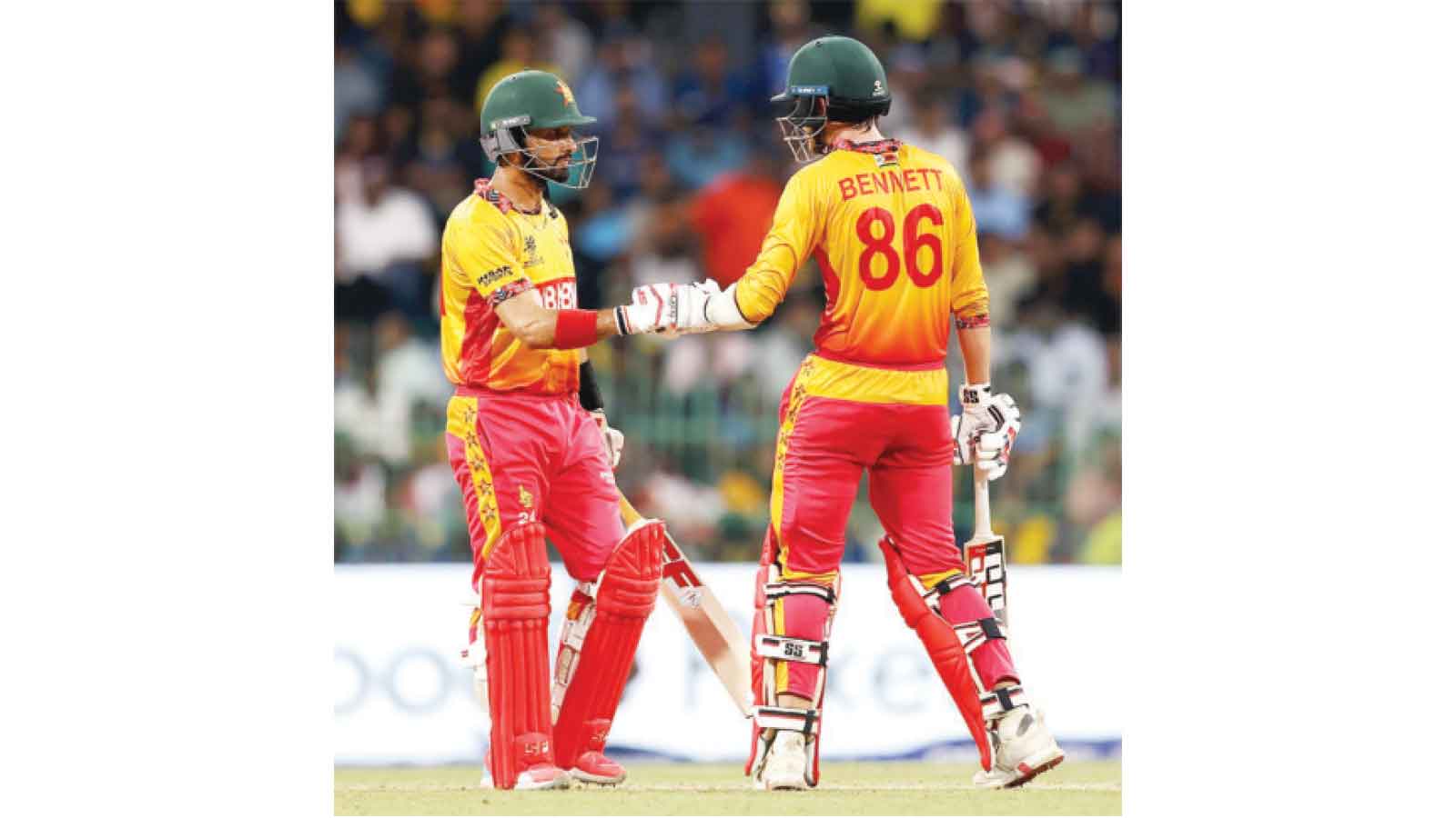 CHEVRONS ON THE ROLL . . . maintain rare unbeaten start . . . humble 2014 champs Sri Lanka