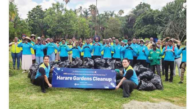 University volunteers lead Harare Gardens clean-up drive