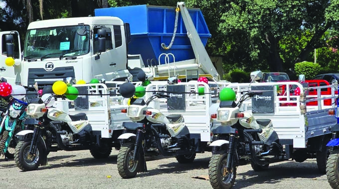 Government hands over 17 motorcycles, skip bin to boost Kwekwe service delivery