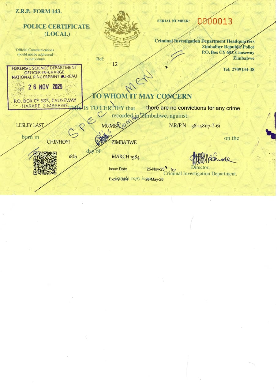 YELLOW CLEARANCE ALERT! ZRP rolls out local police check