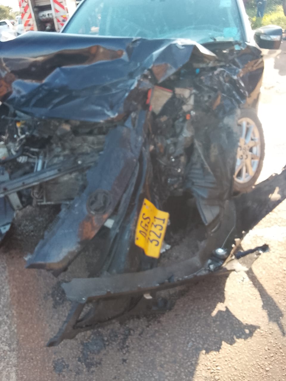 Three injured in Airport Road accident