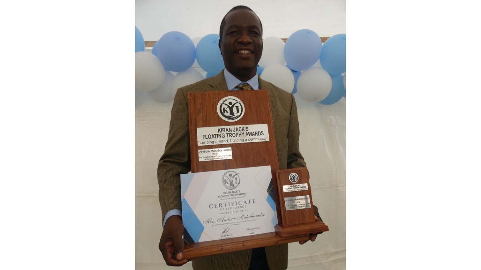 Andrew Makahamadze honoured with Kiran Jack Floating Trophy – herald