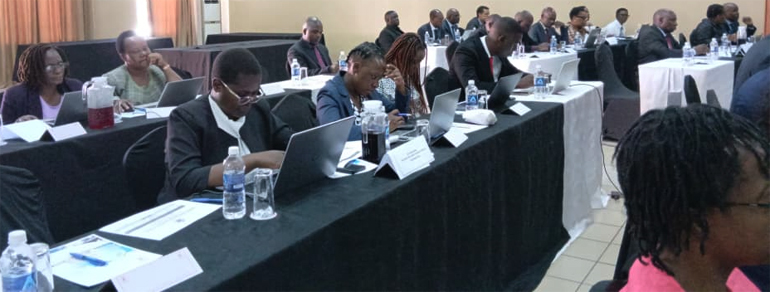 Participants at the KPIs handbook validation workshop being held at Golden Peacock Hotel