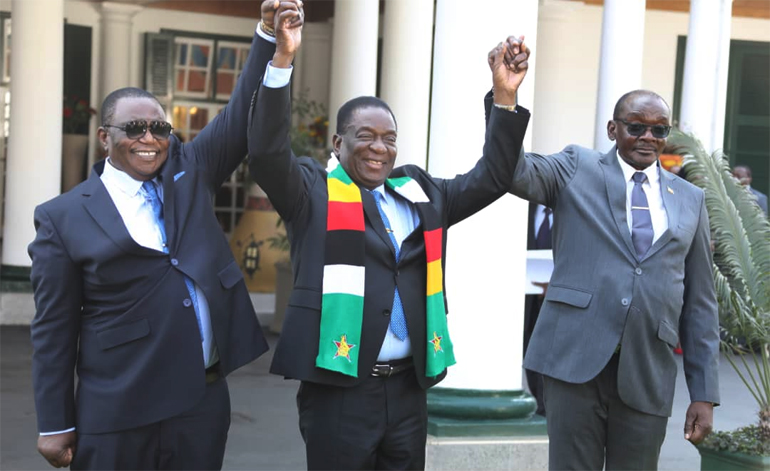 President Mnangagwa with his two deputies Vice President Chiwenga and Vice President Mohadi