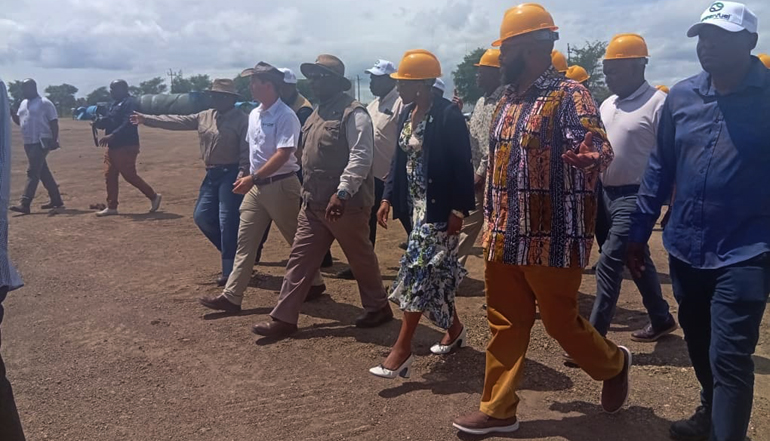Vice President Constantino Chiwenga (third from left) accompanied by (from left) GreenFuel community relations manager, Ms Merit Rumema, company’s general manager, Mr Conrad Rautenbach, Mutema-Musikavanhu Constituency legislator, Honourable Angeline Gata and Minister of State for Manicaland Provincial Affairs and Devolution, Advocate Misheck Mugadza during a tour of the ethanol producing company yesterday