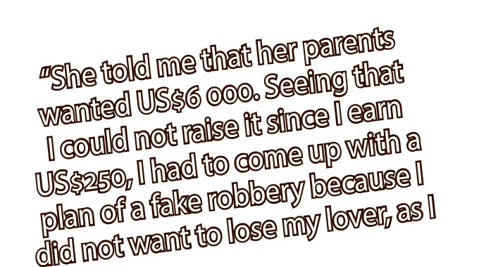 LOVE MADE HIM LIE! . . . Man fakes $6k armed robbery to dodge lobola