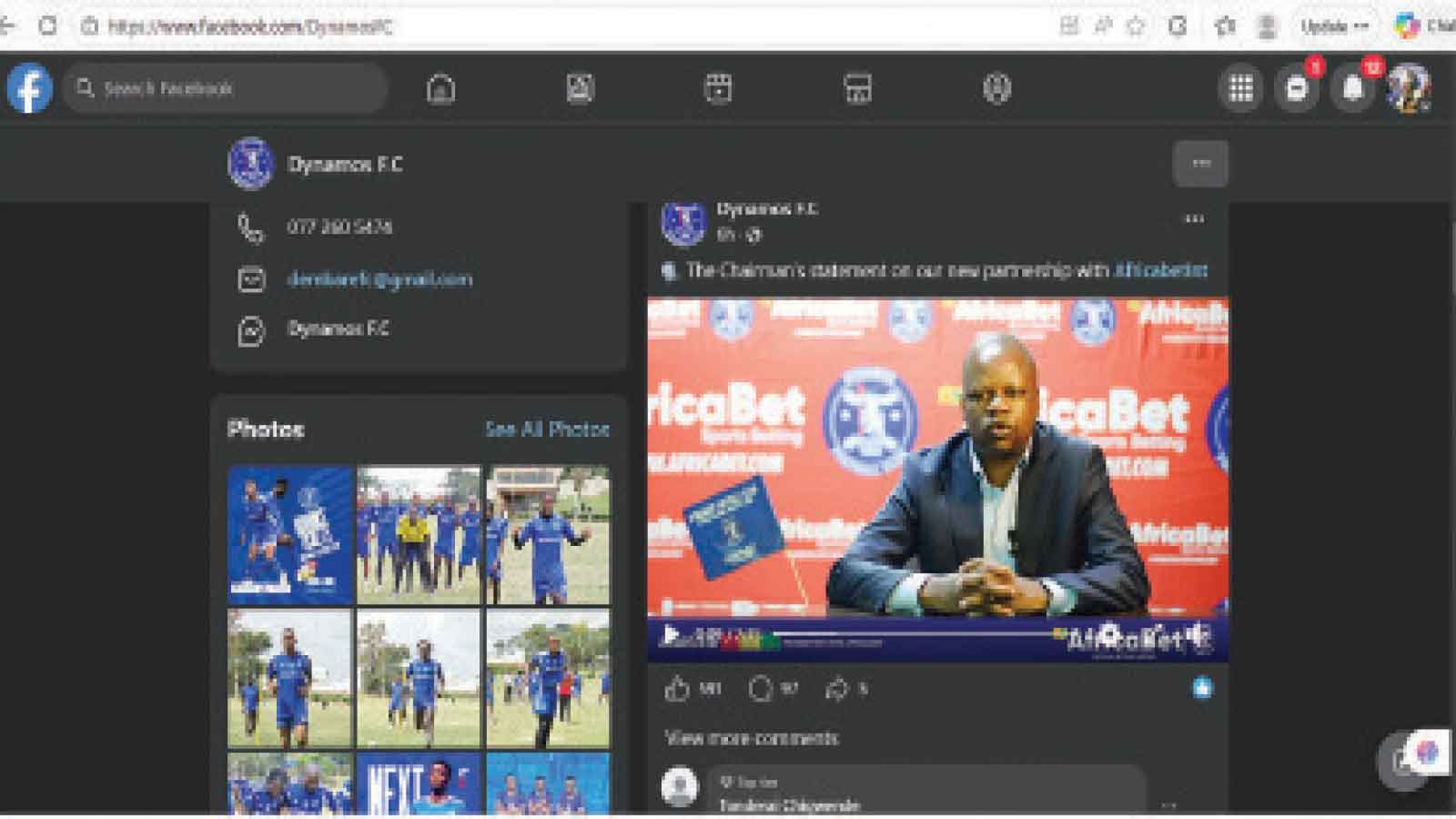 DYNAMOS IS NOW STABLE: CHAWONZA