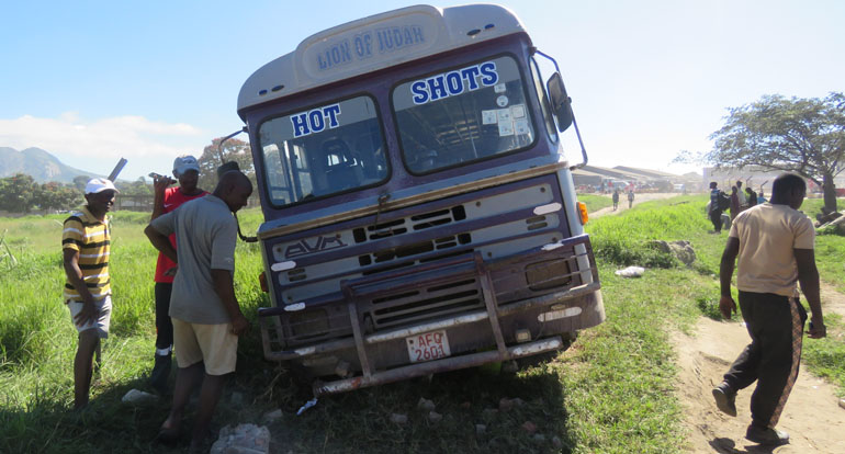 The bus lost control and veered out of the terminus, ploughing through the busy vendors' market area