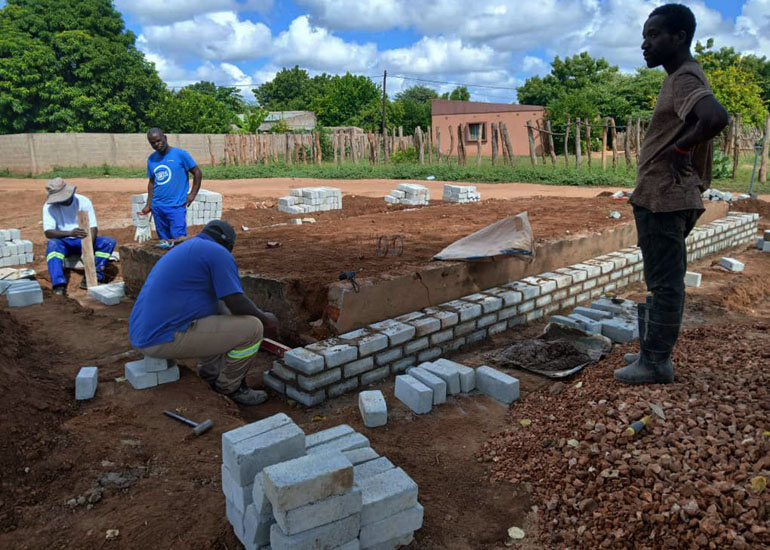 Construction underway at one of the shrines in Espungabera, Manica Province