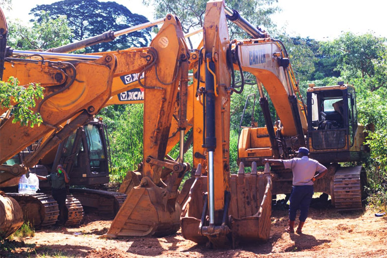 Heavy machinery was recovered at the scene