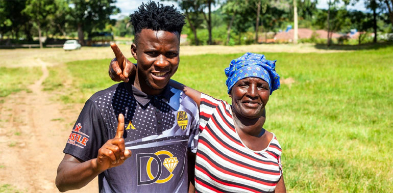 Hellen Gurure, better known in football circles as Mai Badza or Mbuya Nhema (right) looks foward for PSL action at Sakubva Stadium