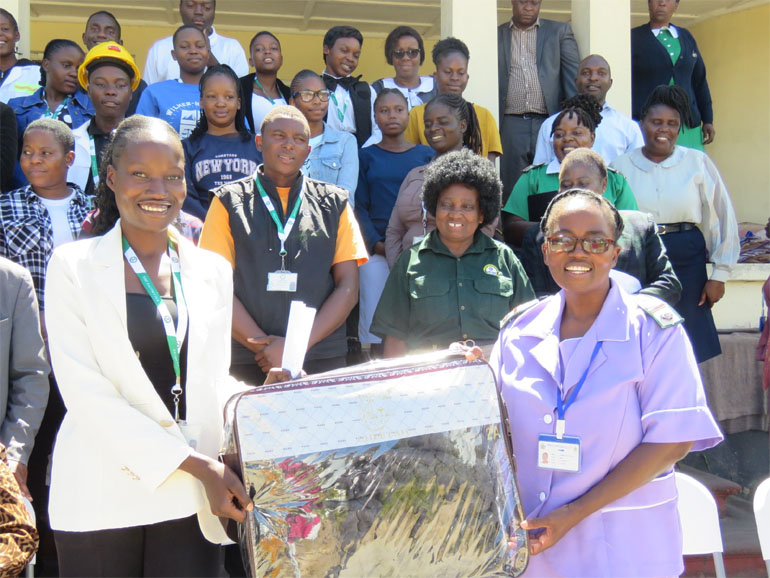 VCPH medical superintendent, Dr Hilary Makiwa receives some of the donations
