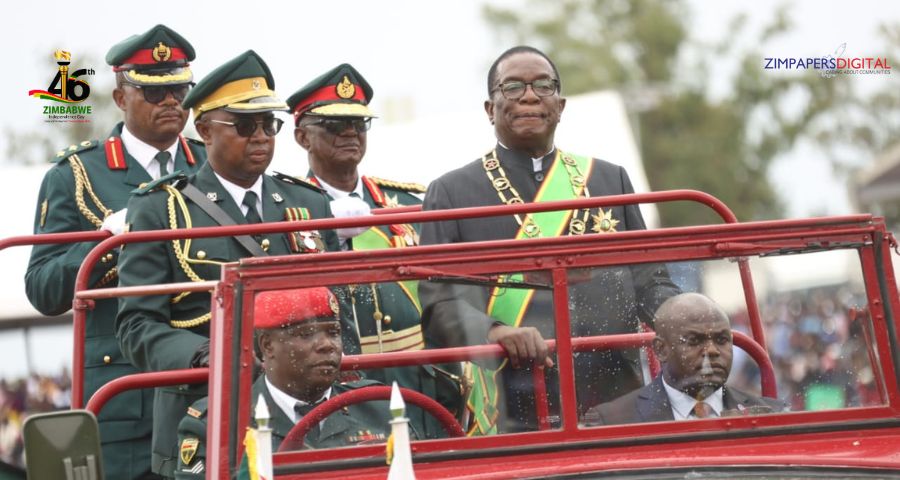 President Mnangagwa arrives in Maphisa for Independence Day Main Celebrations