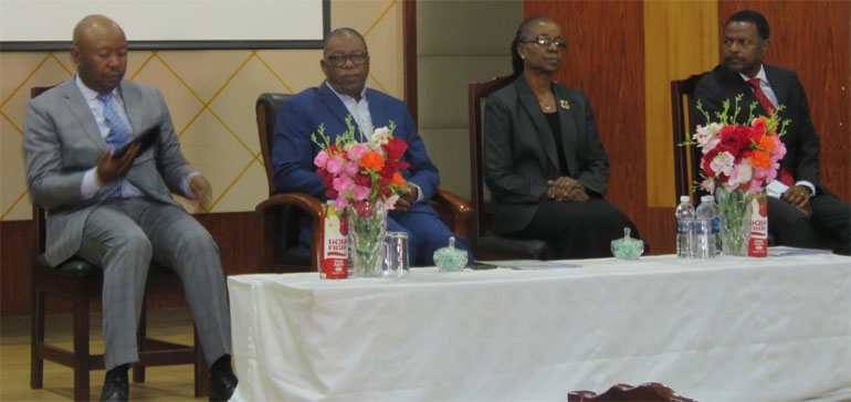 (From left) Dr Maunganidze, Health and Child Care Minister Dr Douglas Mombeshora, Public Health Advisor to the President and Cabinet Dr Agnes Mahomva and Secretary for the Health Service Commission, Dr Christopher Pasi