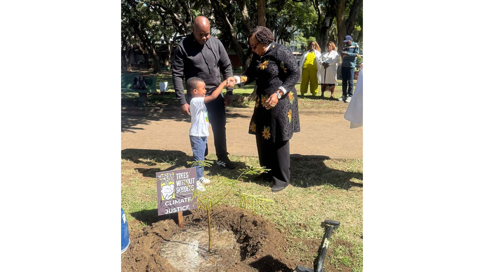 Sen Mutsvangwa plants symbolic tree to promote climate justice, women’s empowerment