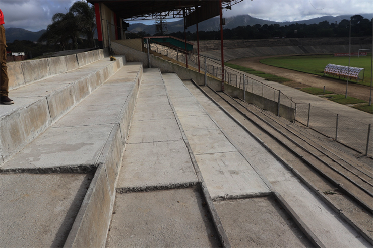 Surface preparation works have already started in readiness for the installation process of the bucket seats