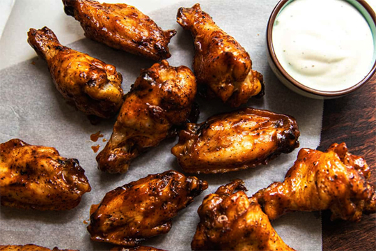 These wings have a hint of chilli, but are warmly smokey; a succulent choice for lunch or on your braai