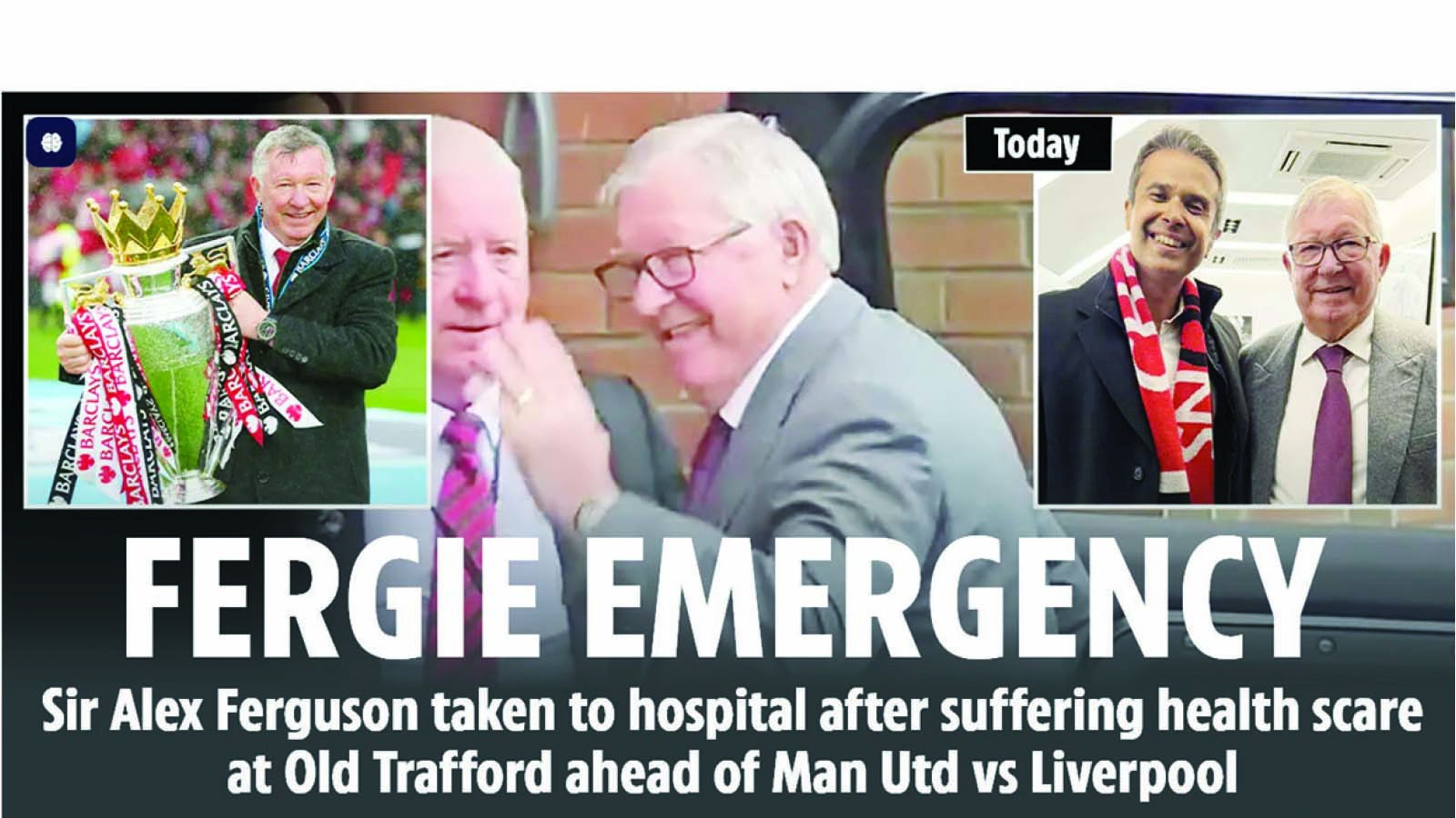 MANCHESTER. — Sir Alex Fergyson was rushed to hospital in an ambulance after suffering a health scare ahead of Manchester United’s 3-2 win against Liverpool.