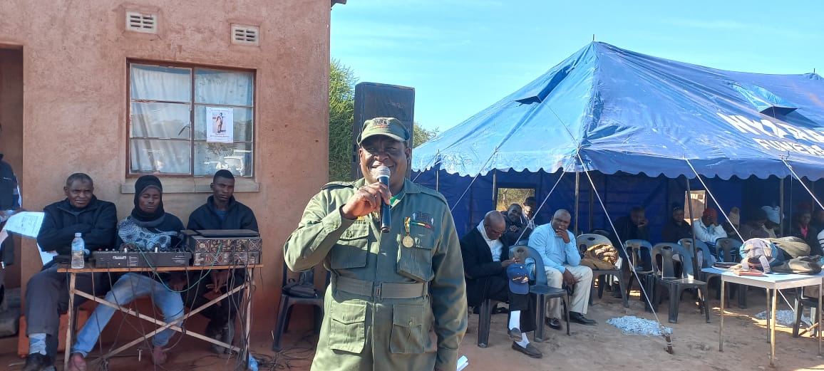 Matabeleland South War Veterans League Chairman Cde Alfred Makhomo Moyo urging youths on a drug-free lifestyle which means actively promoting environments, policies, and personal choices that reject substance abuse.