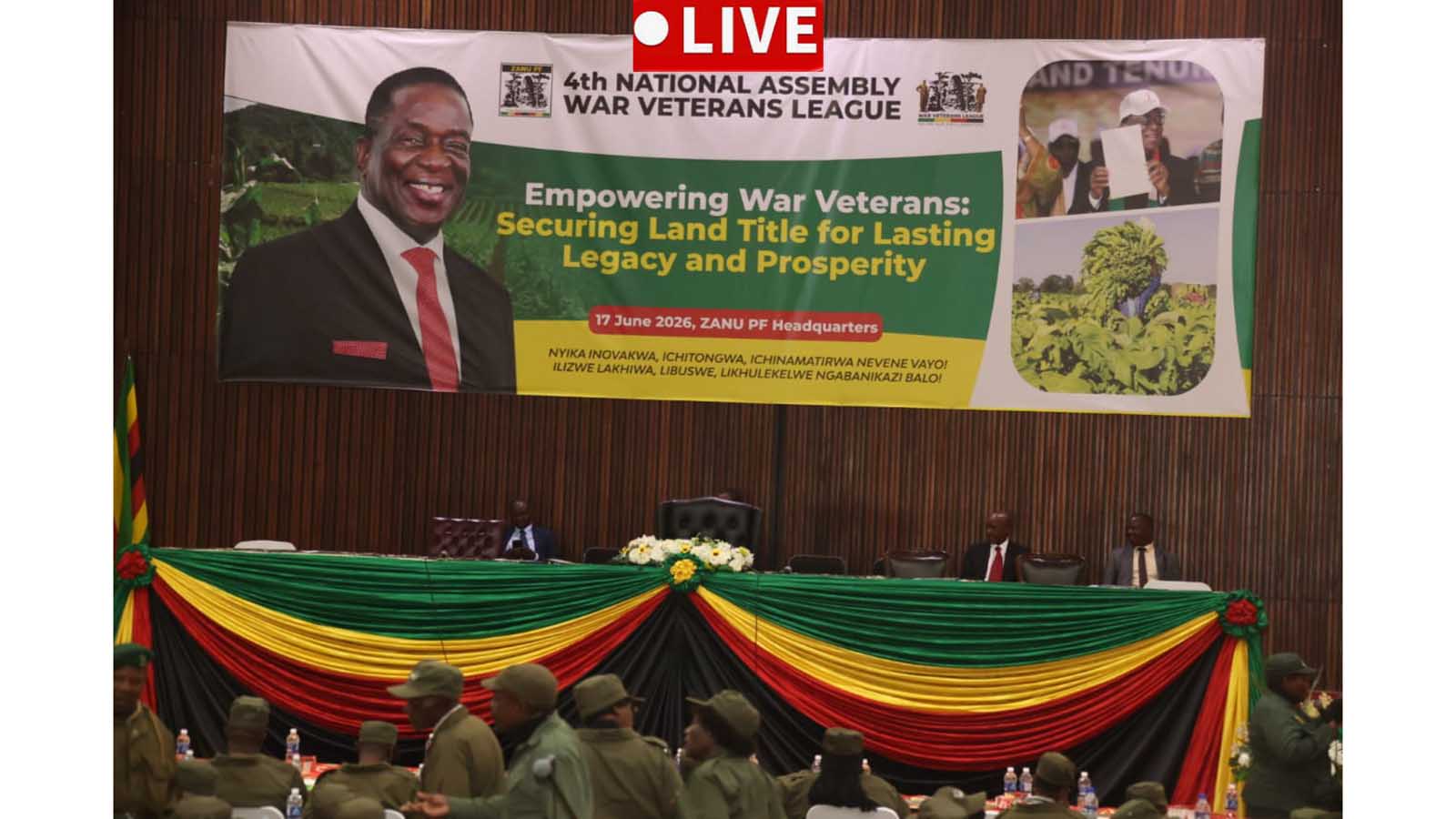 President Mnangagwa addresses War Veterans National Assembly