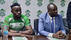 Arubi was unveiled as CAPS United's new acquisition by club president Farai Jere