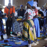 Farmers exhibit their products during the landscape-level seed and food festival being held at Bumba Business Centre in Chimanimani this afternoon