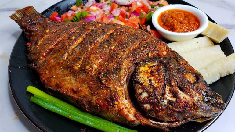 Flavourful, juicy grilled tilapia fish