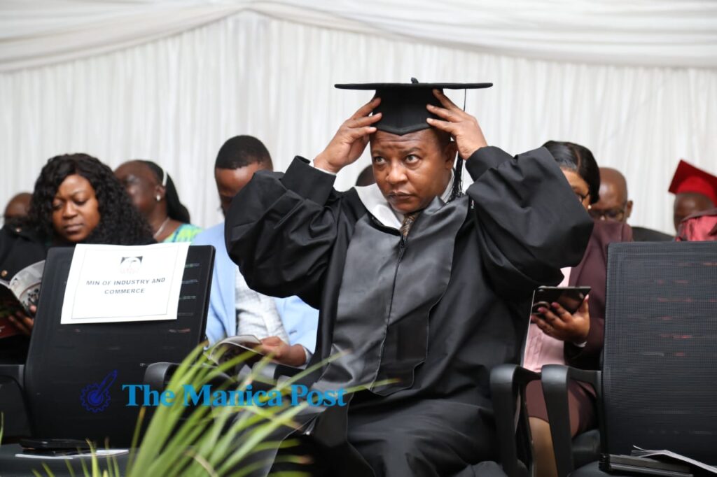 Minister Kambamura during the graduation ceremony