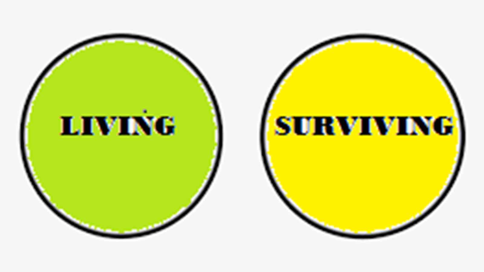 The difference between survival and living