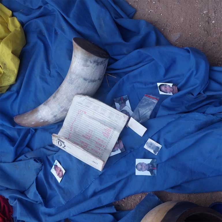 The paraphernalia found on Dangamvura Mountain