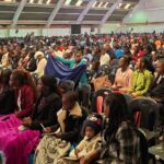 Congregants attend the first day of the 3 day Jehovha's Witness Convention at ZITF in Bulawayo