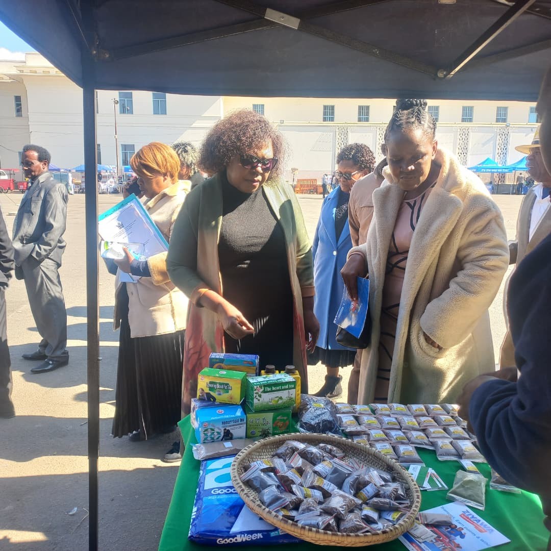 Ministry of Women’s Affairs, Community, Small and Medium Enterprises Development  Permanent Secretary Dr Mavis Sibanda and other dignitaries touring exhibition stands at the Bulawayo MSMEs Winter Expo 2026 on Friday