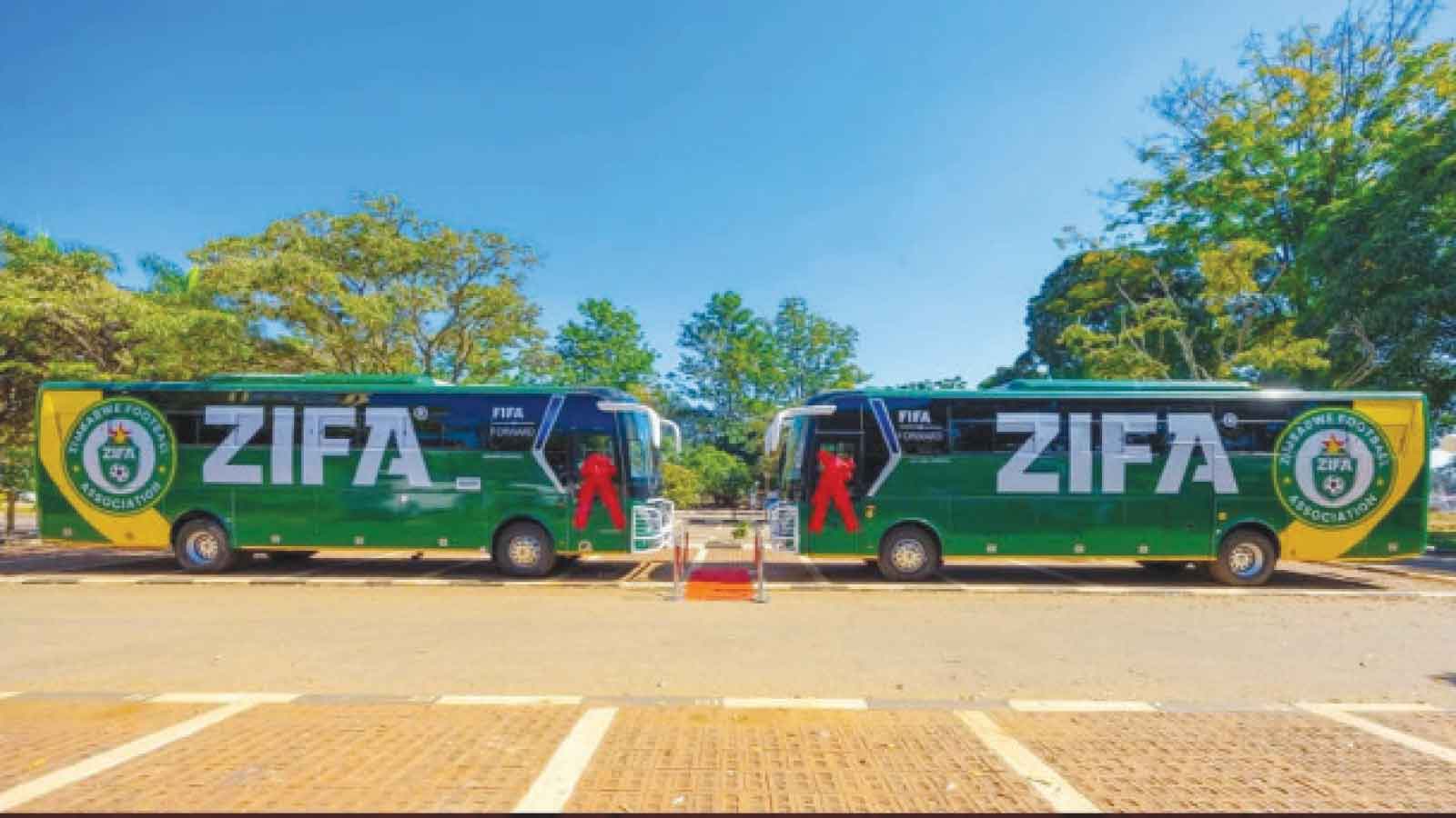ZIFA unveil branded buses