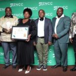 Mr Stephen Mutsongodza (second from left) and his wife, Mrs Tracey Mutsongodza (centre) display their accolades