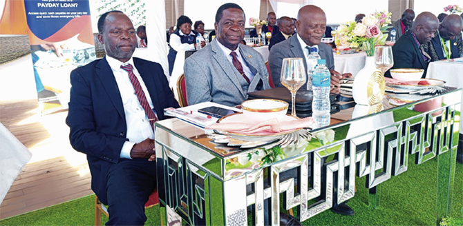 (From left) Manicaland Provincial Director (Education Services), Mr Lucky Basopo, Provincial Chief Director, Mr Richard Gabaza and NAPH provincial chairman, Mr Trust Kurauone Chipongo follow proceedings