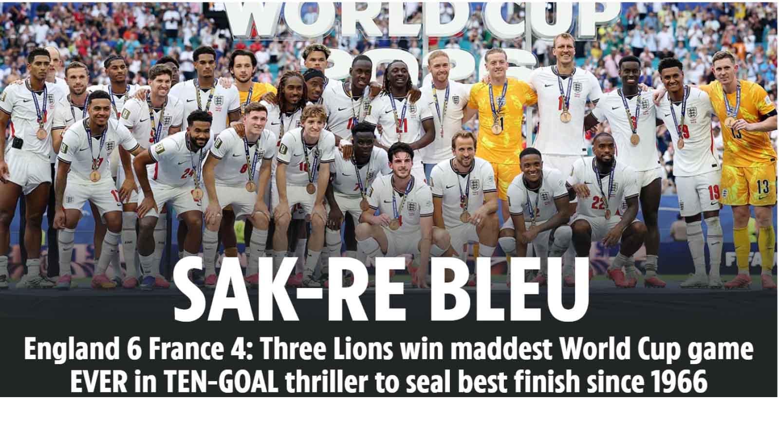 England manager Thomas Tuchel said he hoped his players would one day look back on finishing third at the World Cup with some pride, despite falling short of their goal of winning the tournament.