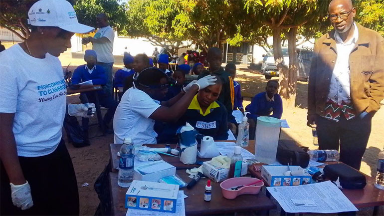 A learner undergoes hearing tests during the day