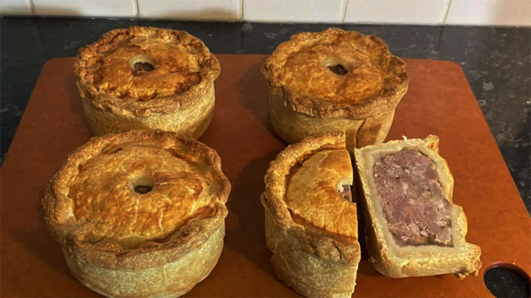 Homemade pork pie