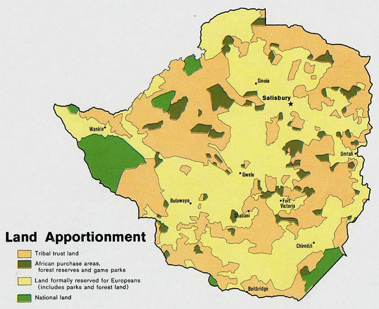 A map showing the apportionment of land in 1930