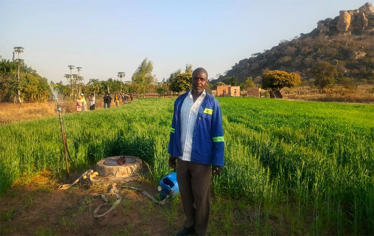Mr Solomon Marange in his wheat field