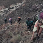 Nutty O and Gemma climb the Mbira Trail