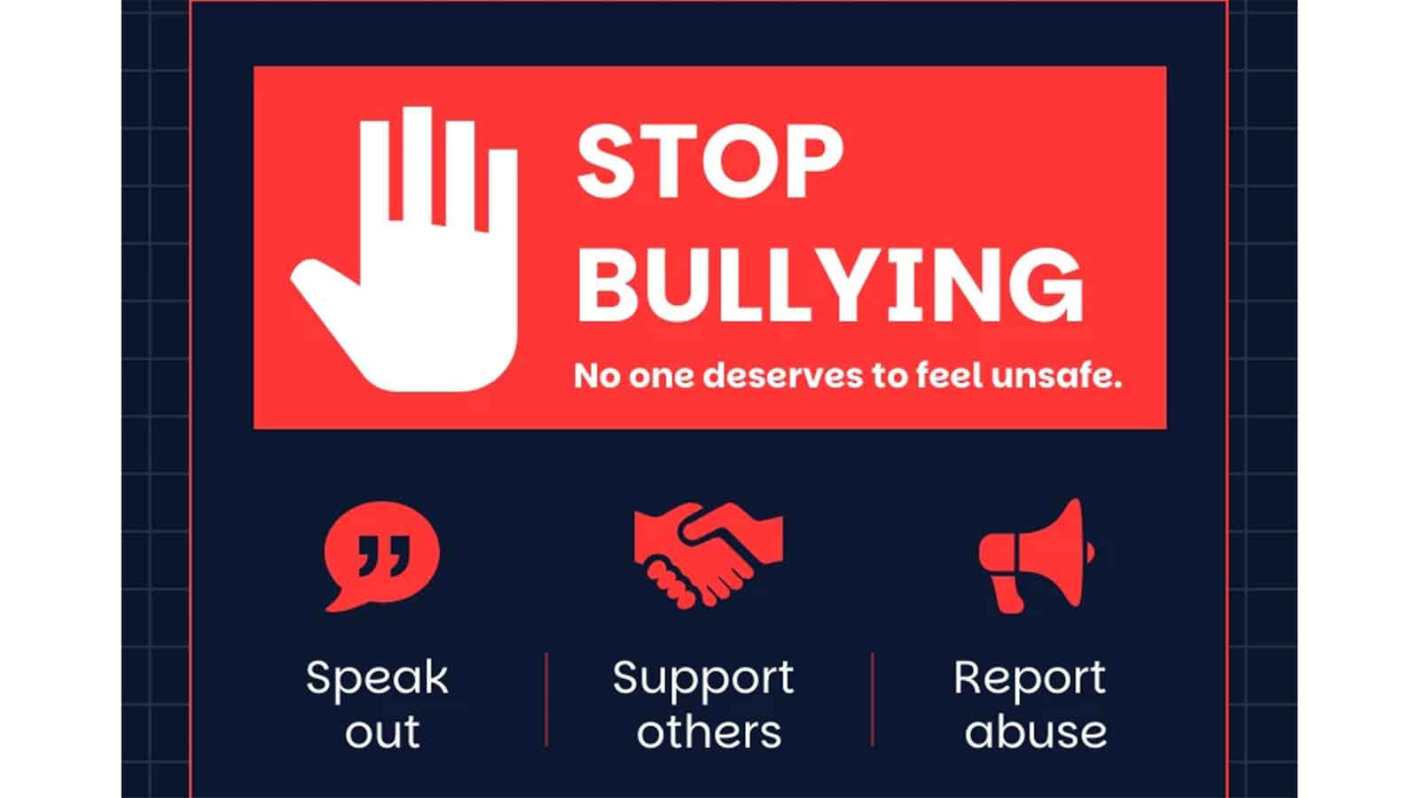 EDITORIAL COMMENT: NO ROOM FOR BULLIES AT SCHOOLS