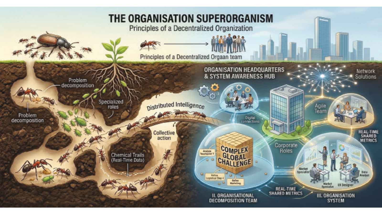 Distributed intelligence can build empires