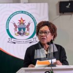 Environment, Climate and Wildlife Minister Dr Evelyn Ndlovu addressing delegates dutring the convention